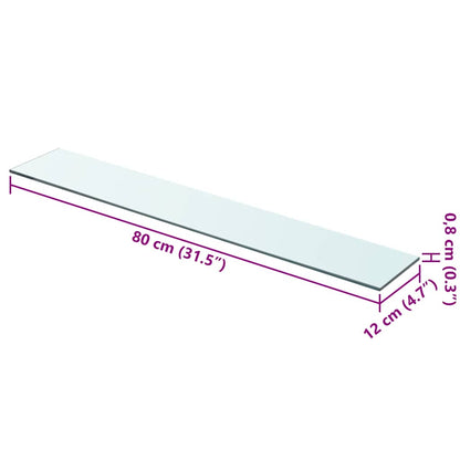 Shelf Panel Glass Clear 80x12 cm