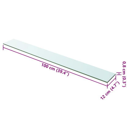 Shelf Panel Glass Clear 100x12 cm