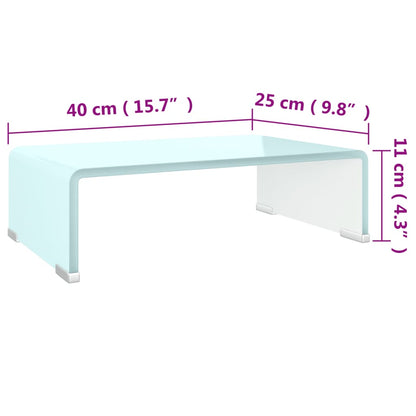 TV Stand/Monitor Riser Glass Green 40x25x11 cm