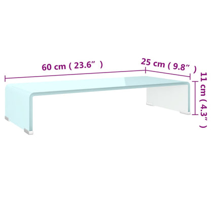 TV Stand/Monitor Riser Glass Green 60x25x11 cm