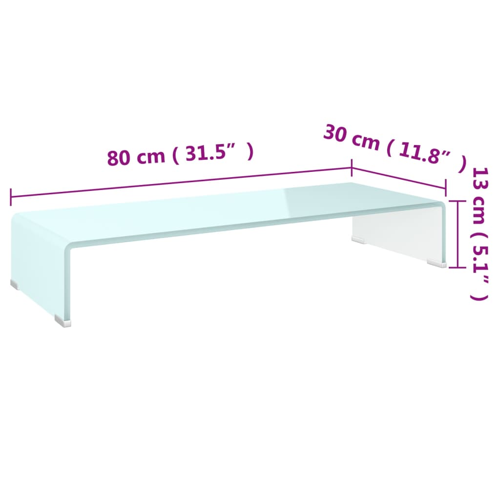 TV Stand/Monitor Riser Glass Green 80x30x13 cm