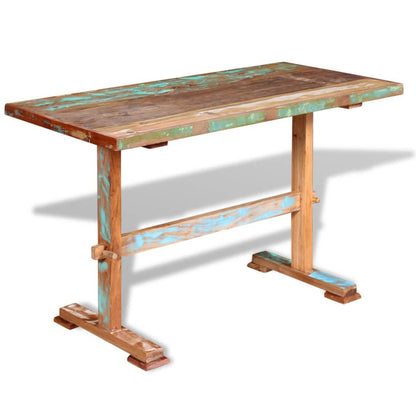 Pedestal Dining Table Solid Reclaimed Wood 120x58x78 cm