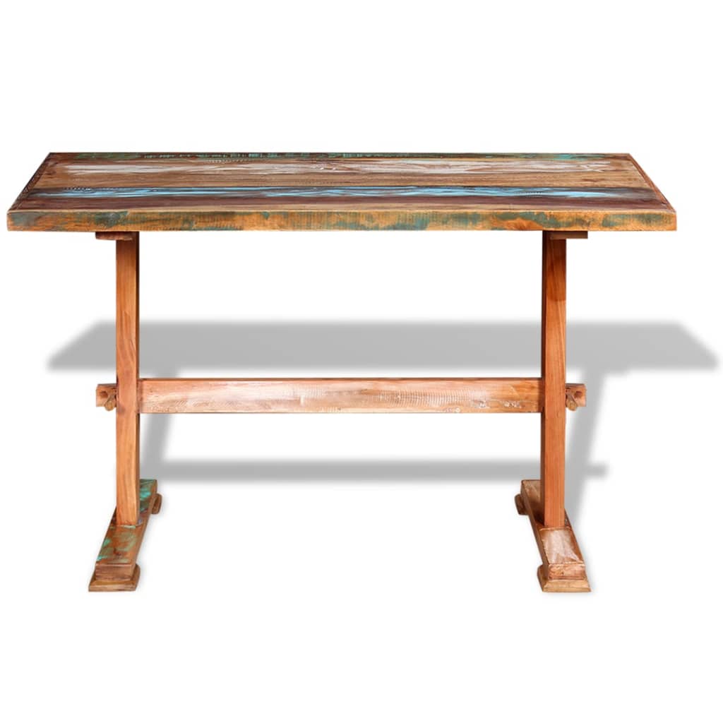 Pedestal Dining Table Solid Reclaimed Wood 120x58x78 cm