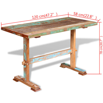 Pedestal Dining Table Solid Reclaimed Wood 120x58x78 cm