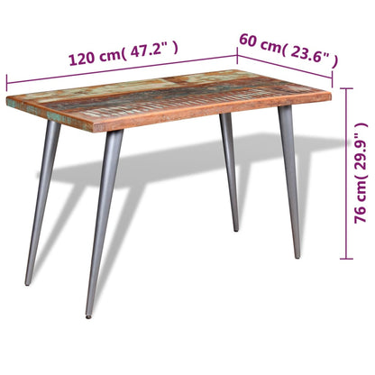 Dining Table Solid Reclaimed Wood 120x60x76 cm