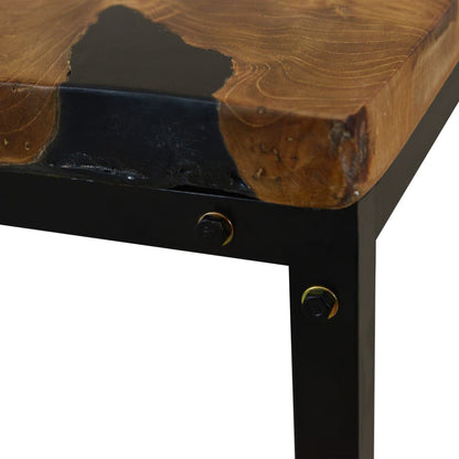 Coffee Table Teak Resin 110x60x40 cm Black and Brown