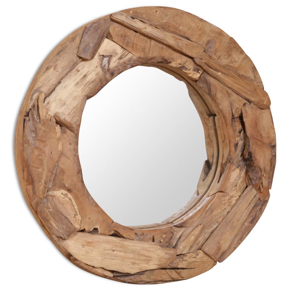 Decorative Mirror Teak 60 cm Round