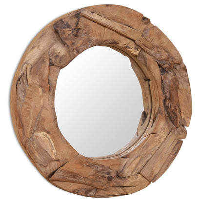 Decorative Mirror Teak 60 cm Round