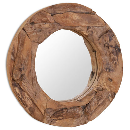 Decorative Mirror Teak 60 cm Round