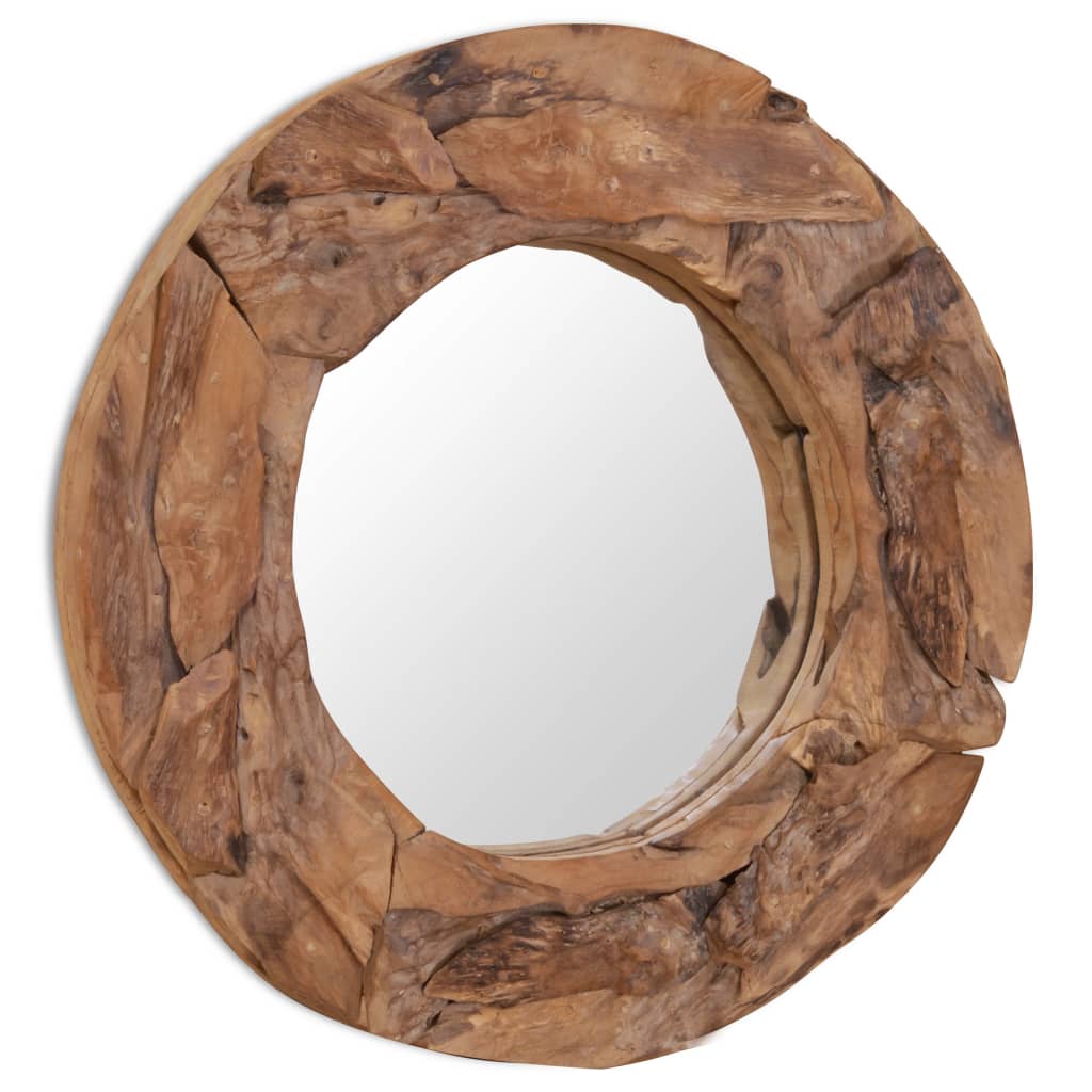 Decorative Mirror Teak 60 cm Round