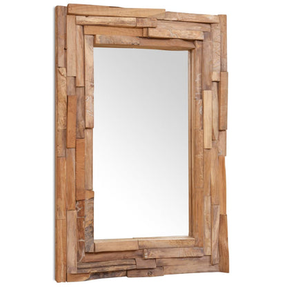 Decorative Mirror Teak 90x60 cm Rectangular