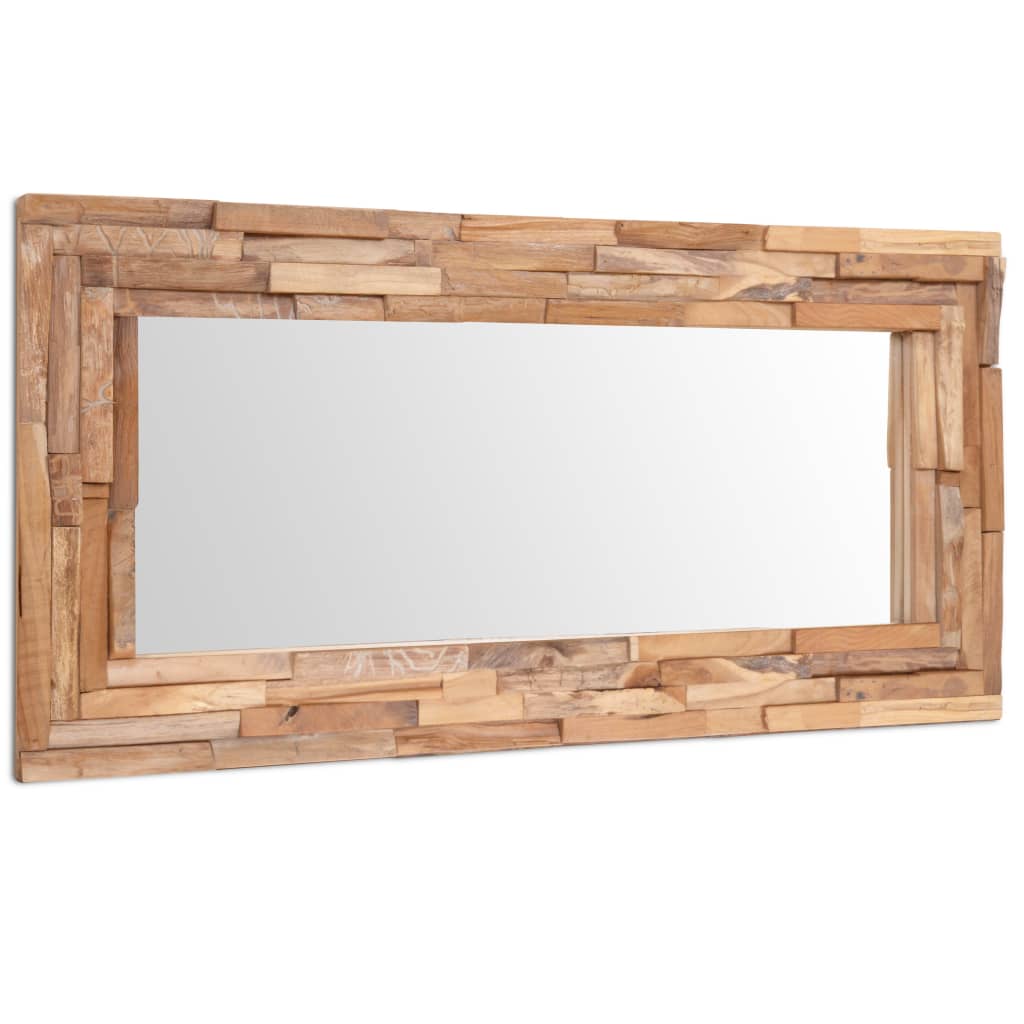 Decorative Mirror Teak 120x60 cm Rectangular