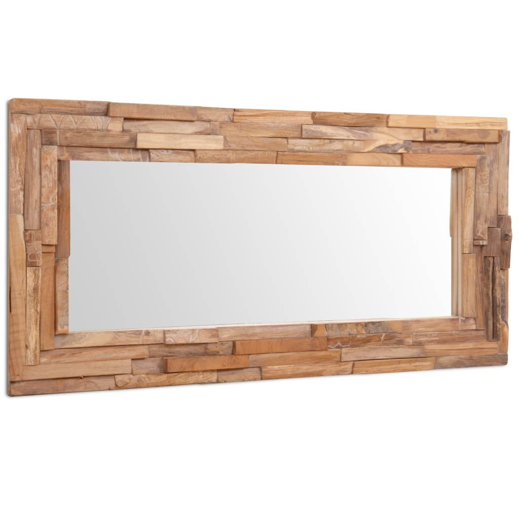 Decorative Mirror Teak 120x60 cm Rectangular