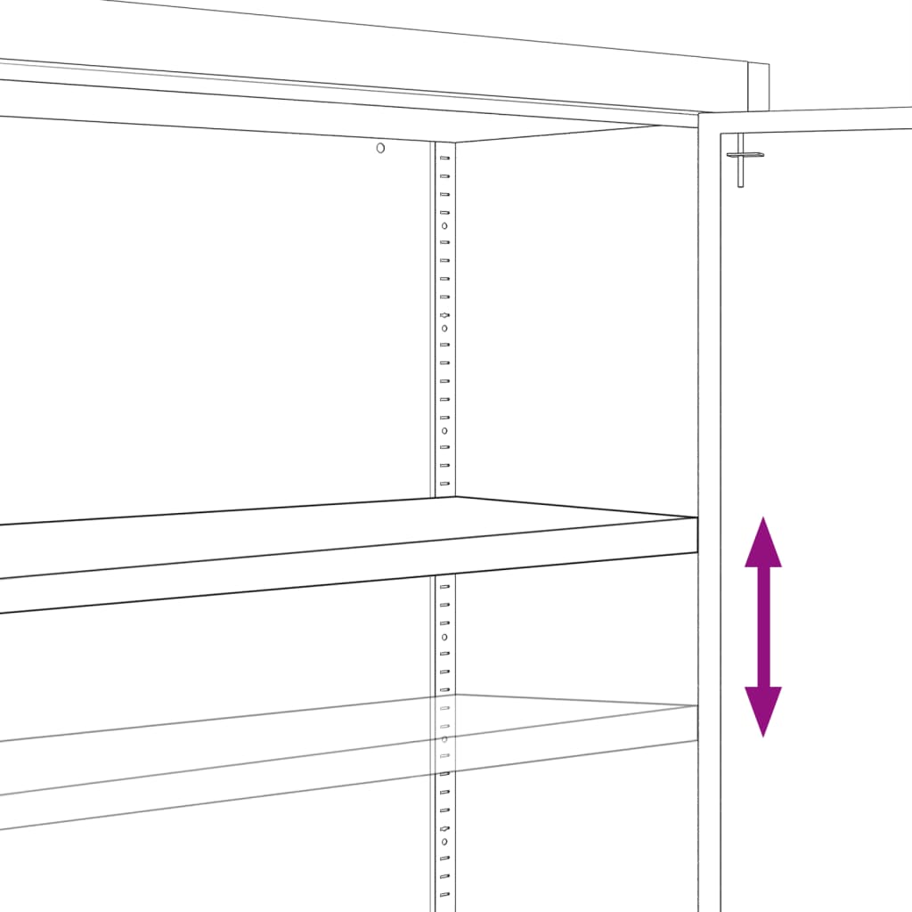 Office Cabinet 90x40x140cm Steel Grey