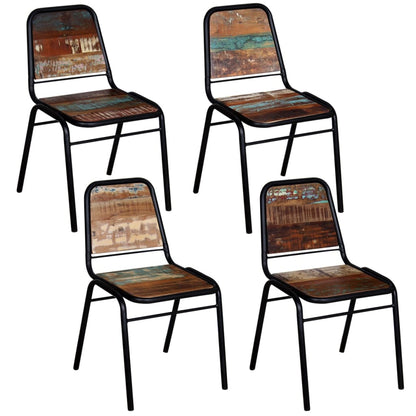 Dining Chairs 4 pcs Solid Reclaimed Wood