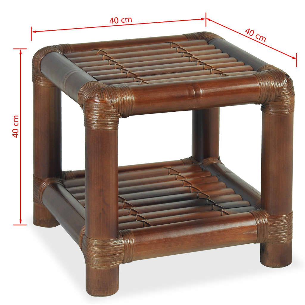 Bedside Table 40x40x40 cm Bamboo Dark Brown