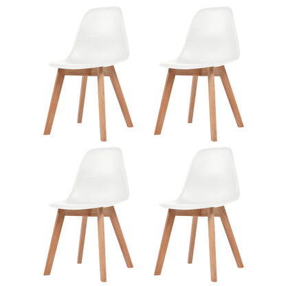 Dining Chairs 4 pcs White Plastic