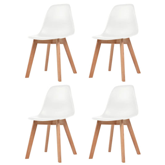 Dining Chairs 4 pcs White Plastic