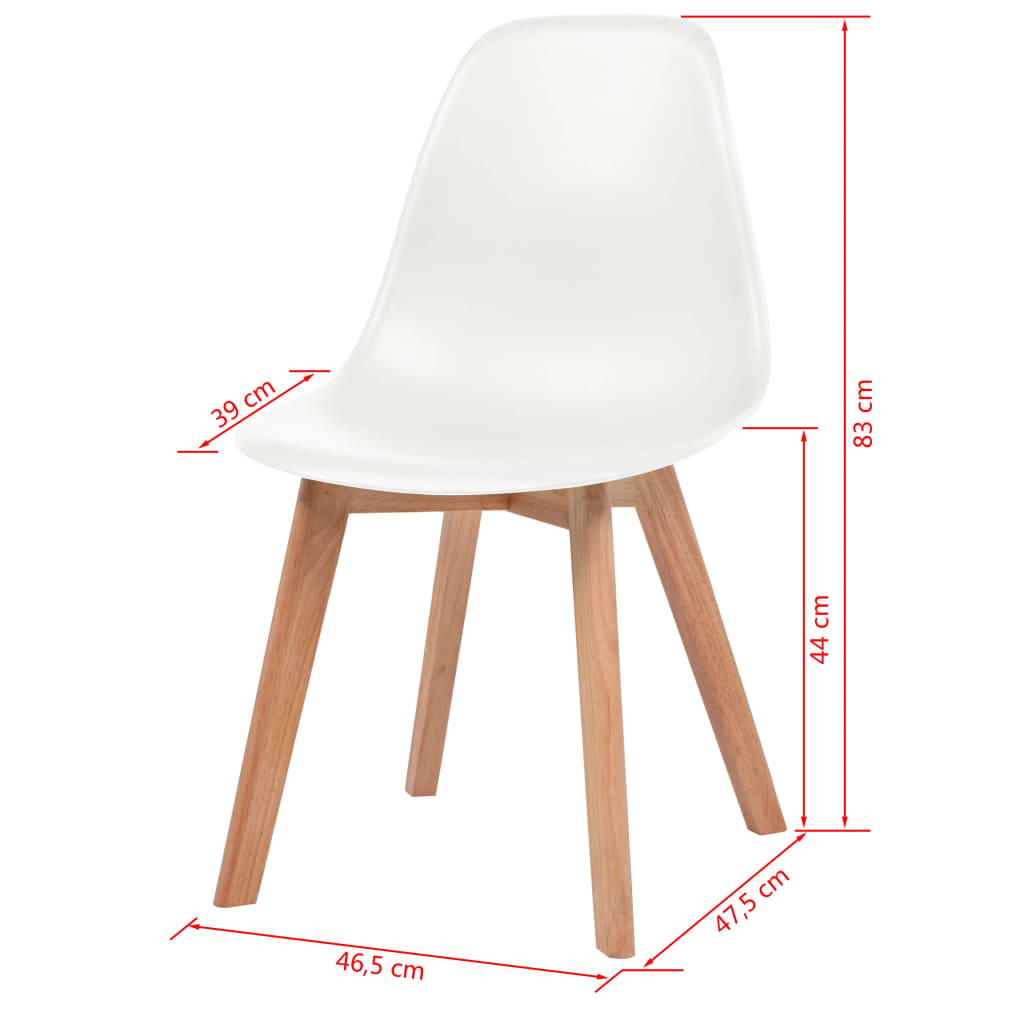 Dining Chairs 4 pcs White Plastic