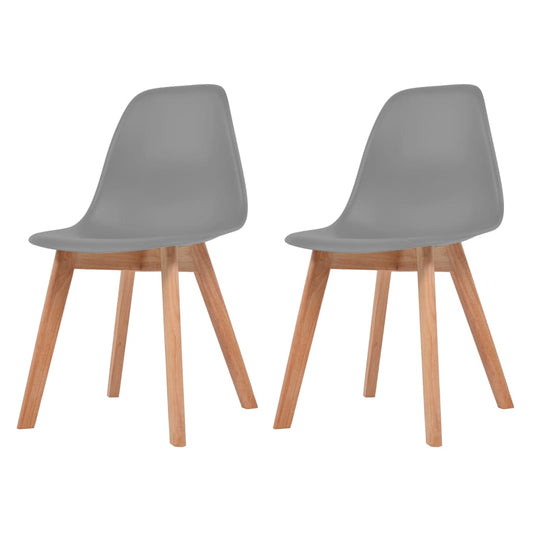 Dining Chairs 2 pcs Grey Plastic