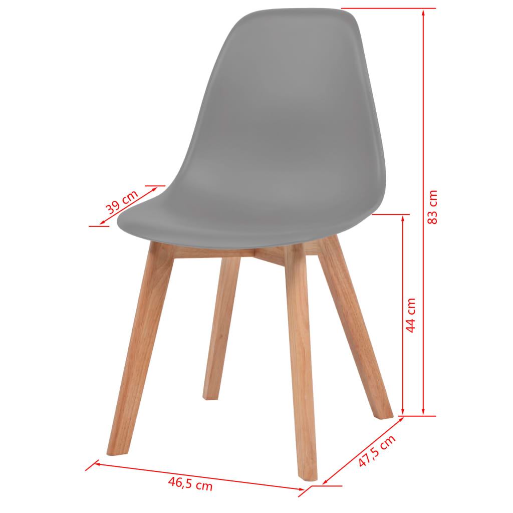 Dining Chairs 2 pcs Grey Plastic