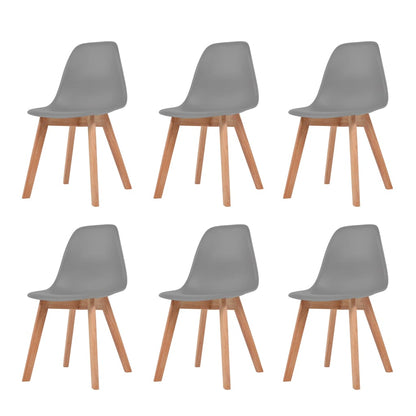 Dining Chairs 6 pcs Grey Plastic