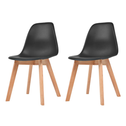 Dining Chairs 2 pcs Black Plastic