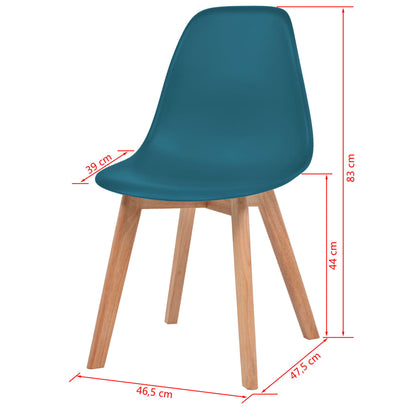 Dining Chairs 2 pcs Turquoise Plastic