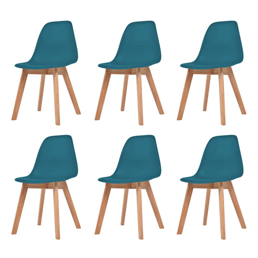 Dining Chairs 6 pcs Turquoise Plastic