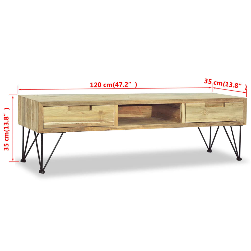 TV Cabinet 120x35x35 cm Solid Teak