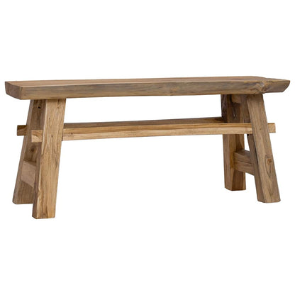 Bench Mixed Recycled Wood and Solid Teak 100x28x43 cm