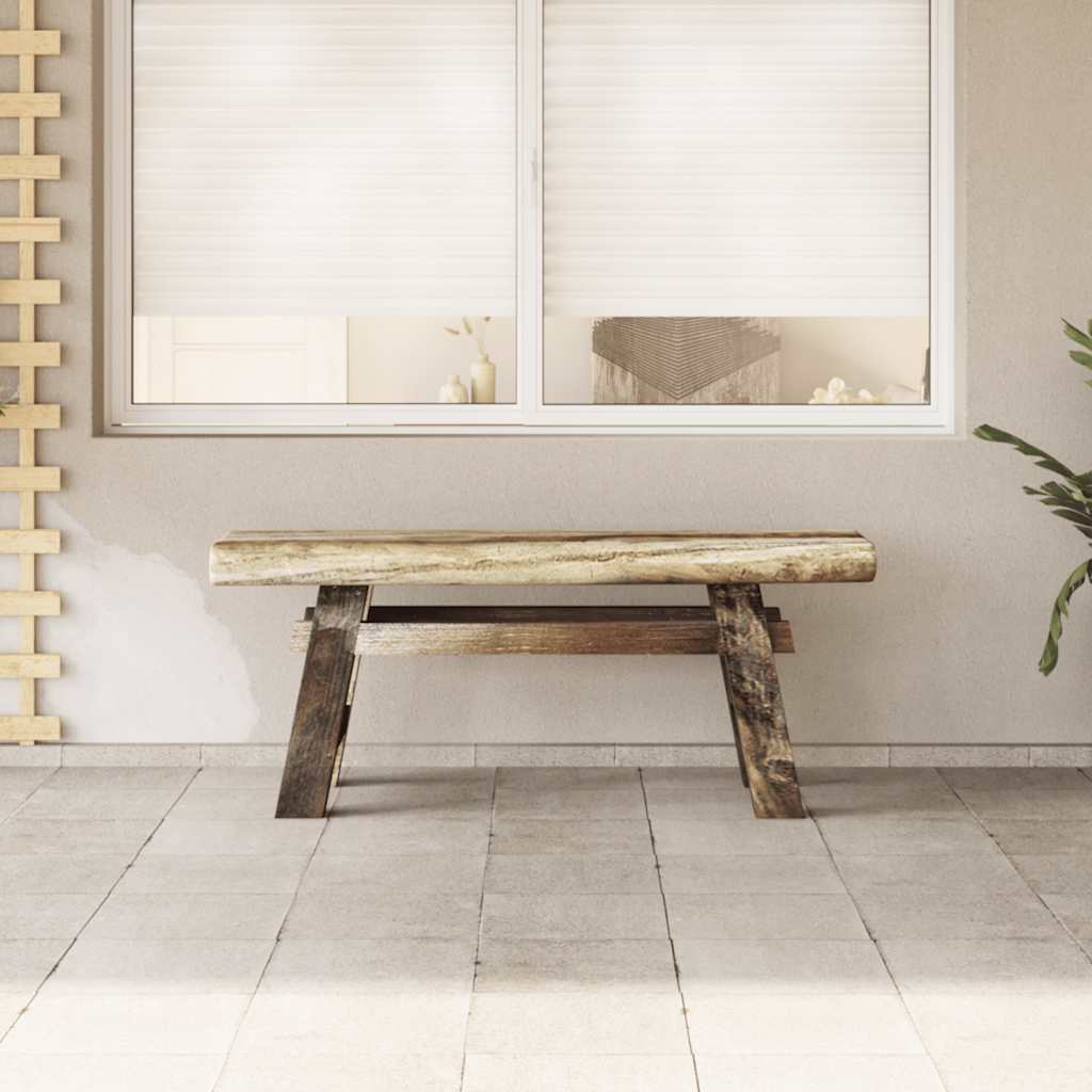 Bench Mixed Recycled Wood and Solid Teak 100x28x43 cm