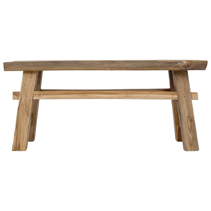 Bench Mixed Recycled Wood and Solid Teak 100x28x43 cm