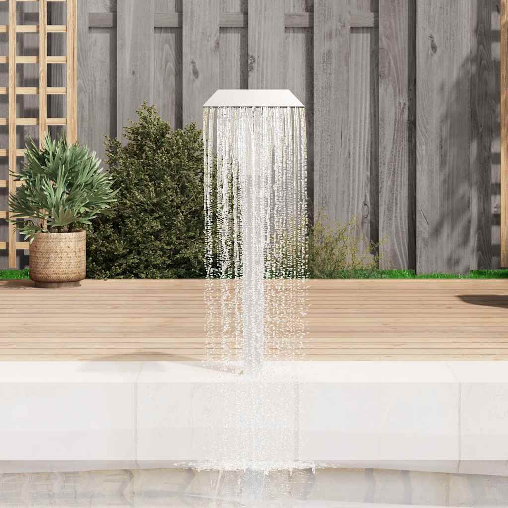 Pool Fountain Stainless Steel 50x30x90 cm Silver