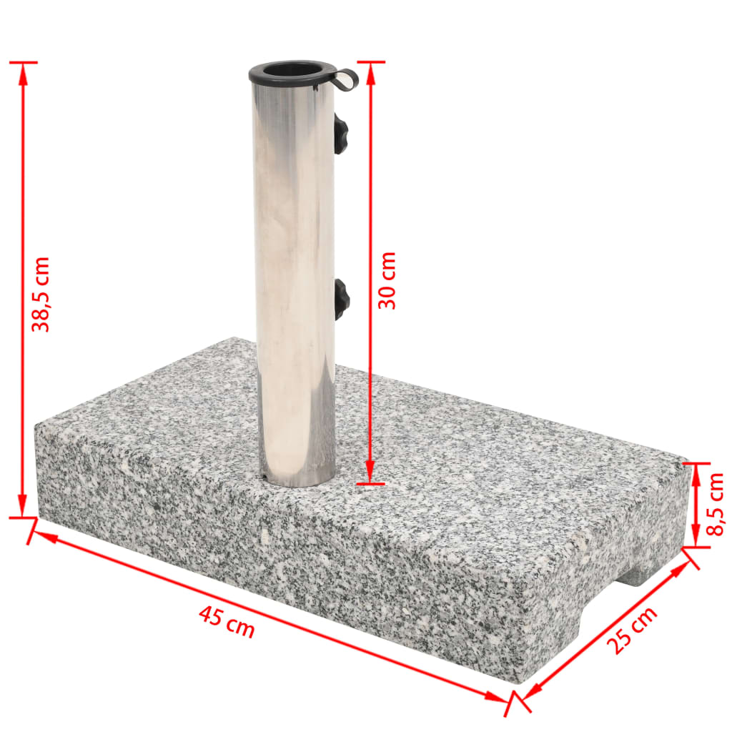 Parasol Base Granite Rectangular 25 kg