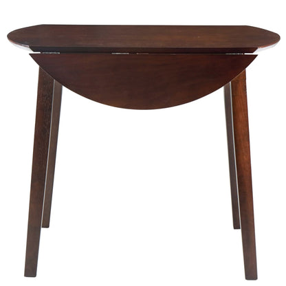 Drop-leaf Dining Table Round MDF Brown