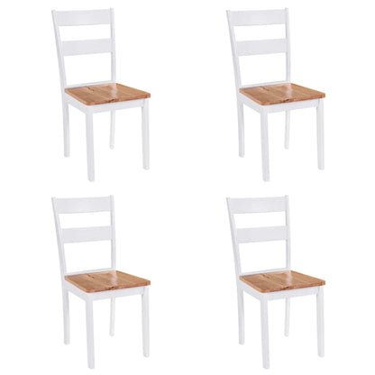 Dining Chairs 4 pcs White Solid Rubber Wood