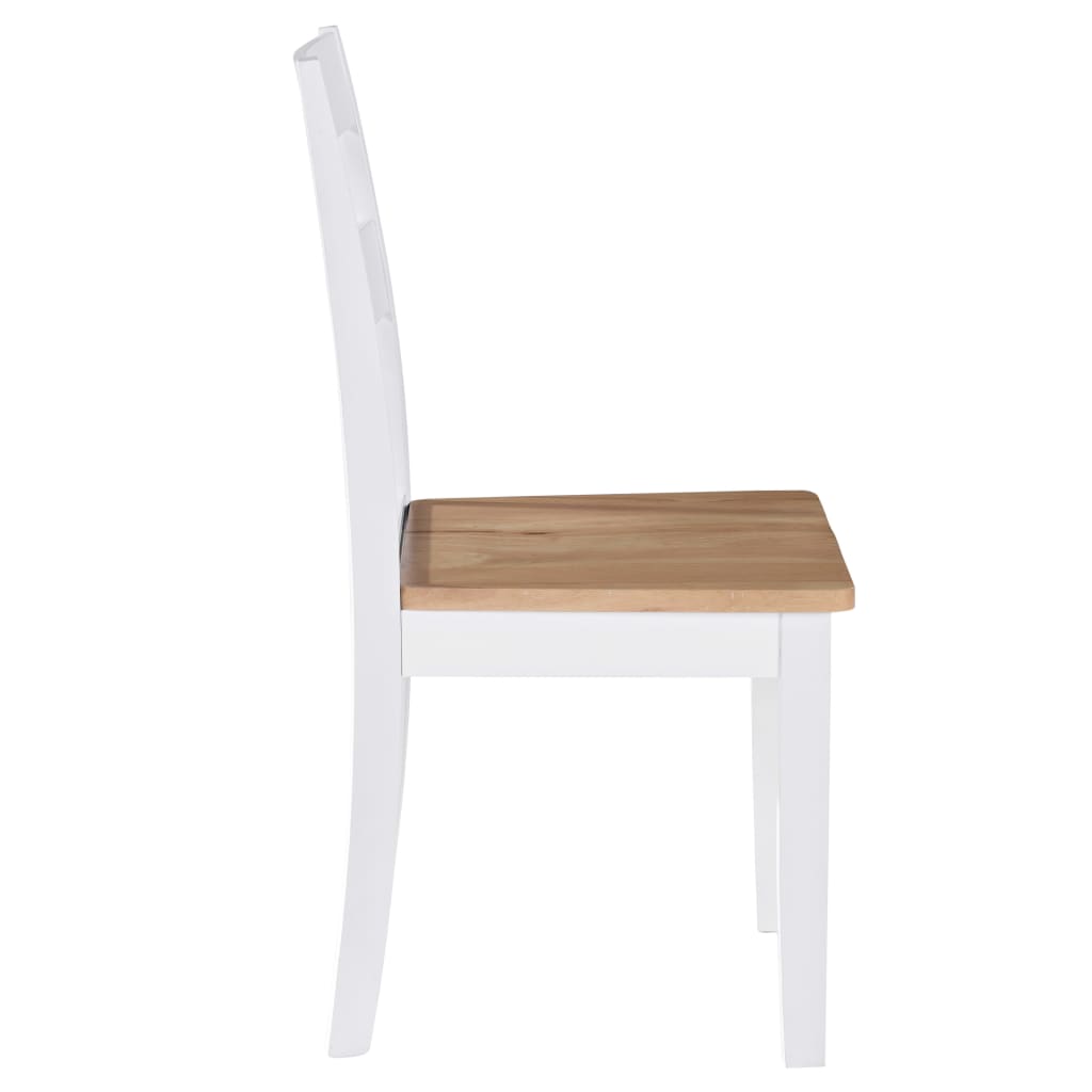 Dining Chairs 4 pcs White Solid Rubber Wood