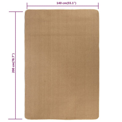 Area Rug Jute with Latex Backing 140x200 cm Natural