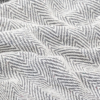 Throw Cotton Herringbone 125x150 cm Grey