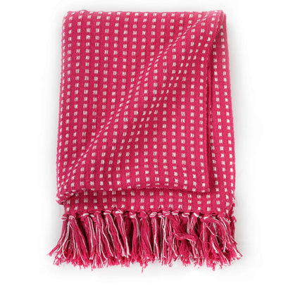 Throw Cotton Squares 125x150 cm Pink