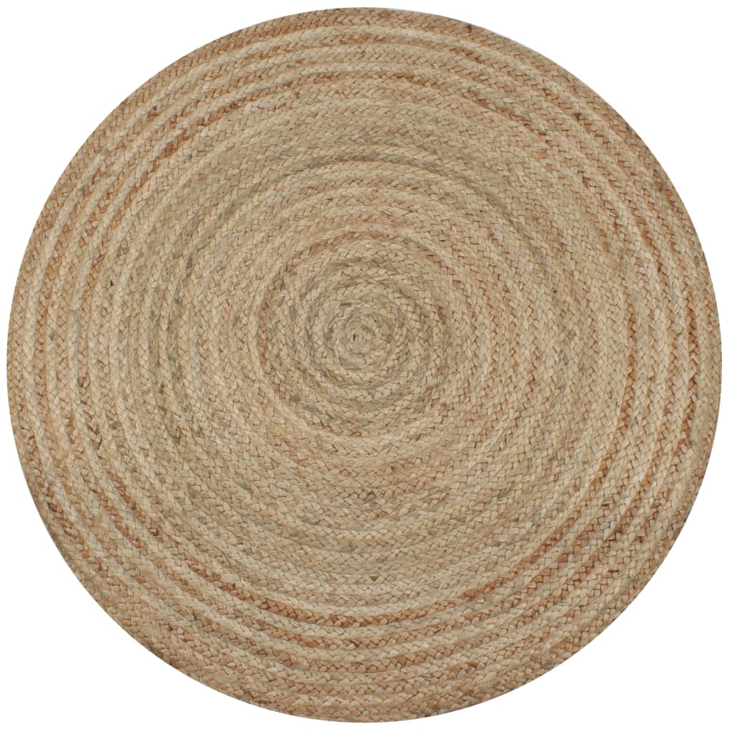 Area Rug Braided Jute 120 cm Round