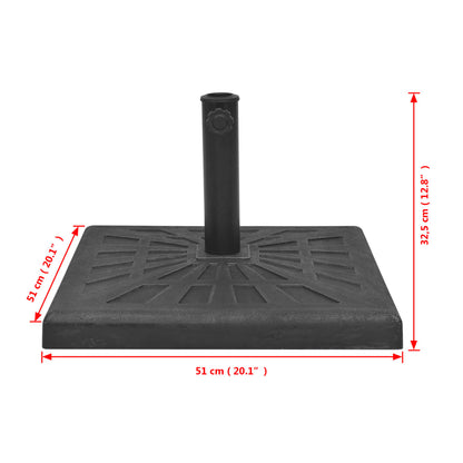 Parasol Base Resin Square Black 19 kg