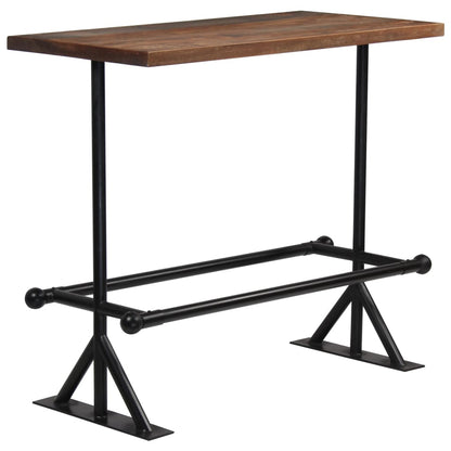 Bar Table Solid Reclaimed Wood Dark Brown 120x60x107 cm