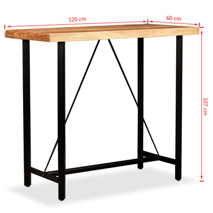 Bar Table Solid Acacia Wood 120x60x107 cm