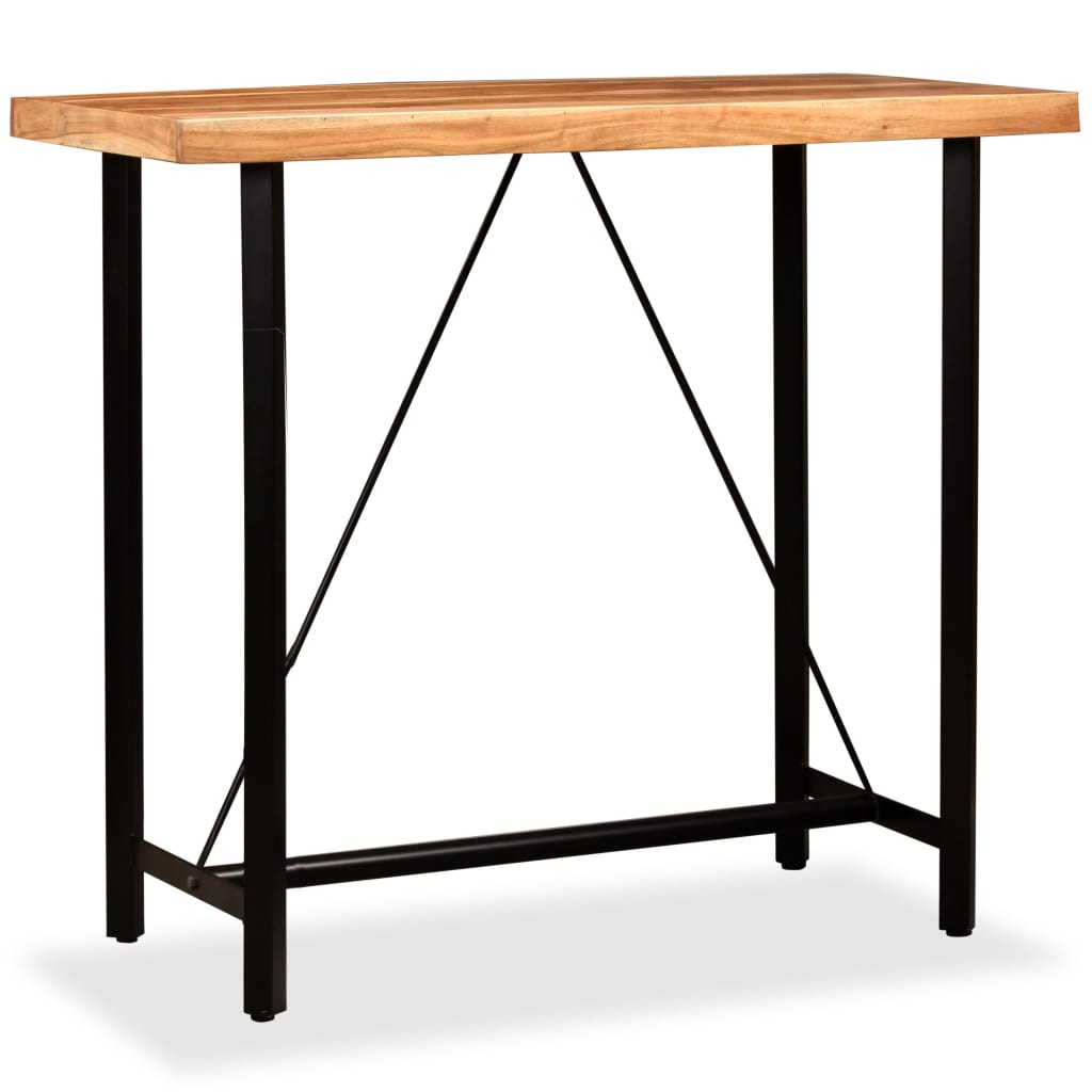 Bar Table Solid Acacia Wood 120x60x107 cm