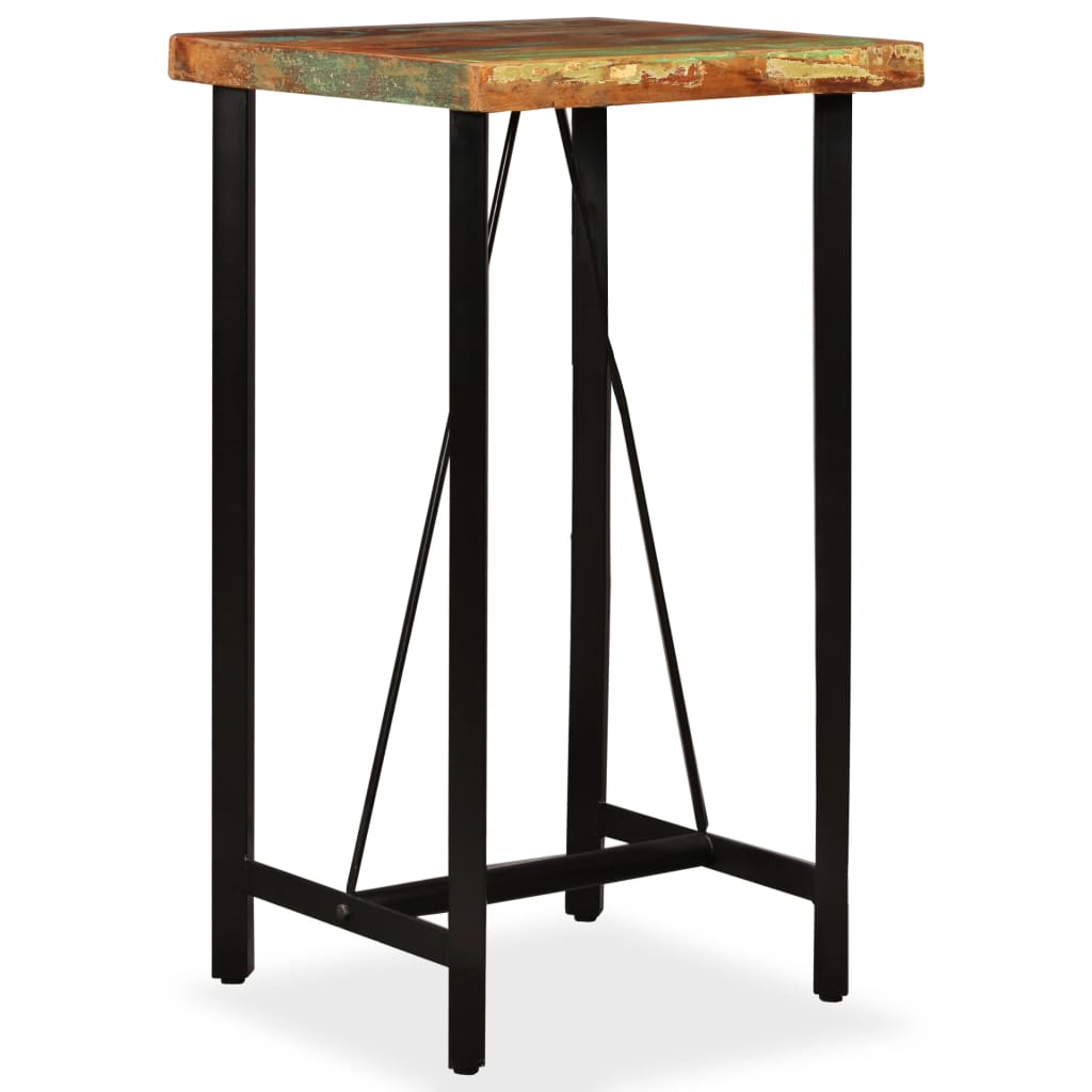 Bar Table Solid Reclaimed Wood 60x60x107 cm