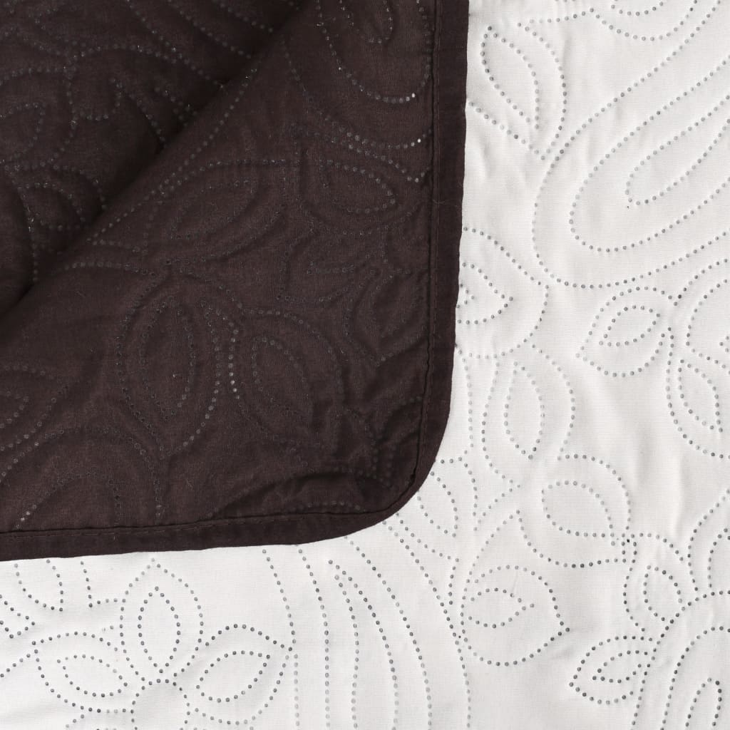 Double-sided Quilted Bedspread 230x260 cm Cream and Brown