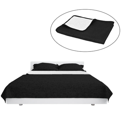 Double-sided Quilted Bedspread 170x210 cm Black and White
