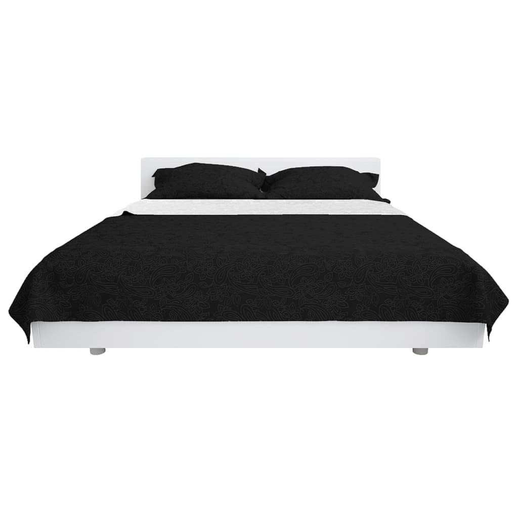 Double-sided Quilted Bedspread 170x210 cm Black and White